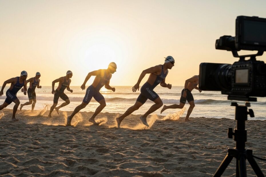 Atletas jogando futevôlei na praia durante um torneio promovido pela Bodytech.